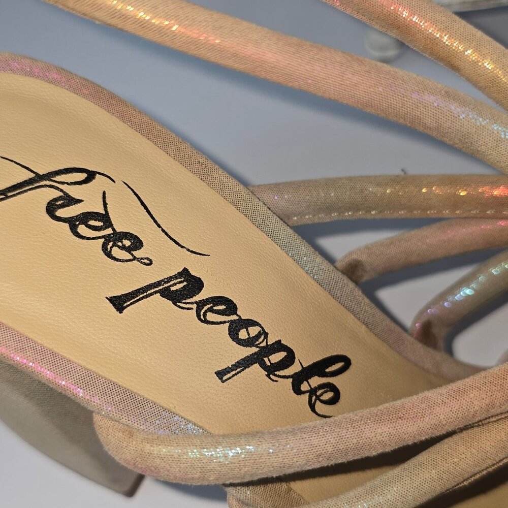Free People Collette Cinched Rainbow Iridescent Blocked Heels, 8 (US), 38.5 NWOB - Picture 9 of 11